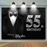 Allenjoy Black Elegant Happy 55Th Birthday Backdrop Men