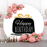 Allenjoy Black Gift Morden Simple Round Birthday Backdrop