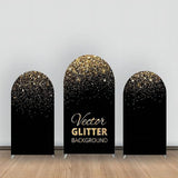 Allenjoy Black Gold Vector Glitter Party Arch Backdrop Kit