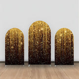 Allenjoy Black Golden Glitter Arch Backdrop Kit Party