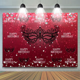 Allenjoy Black Mask Red Diamonds Bokeh Girls Birthday Backdrop