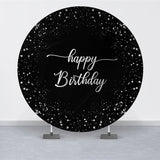 Allenjoy Black Silver Dots Birthday Simple Party Round Backdrops