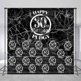 Allenjoy Black Sliver Repeat Custom 30Th Birthday Backdrop