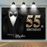 Allenjoy Black Suit Happy 55Th Birthday Backdrop Men