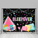 Allenjoy Black Tent Pillows Stars Sleepover Party Backdrop