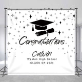 Allenjoy Black White Bachelor Cap Custom Graduation Backdrop