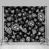 Allenjoy Black White Butterfly Heart Starlight Party Backdrop