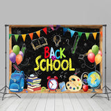 Allenjoy Blackboard Flags Balloons Back To School Backdrop