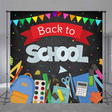 Allenjoy Blackboard Iridescent Flag Back To School Backdrop