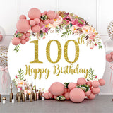 Allenjoy Blooming Flowers Women Round 100Th Birthday Backdrop