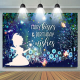 Allenjoy Blue And Glitter Fairy Wonderland Birthday Backdrop