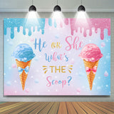 Allenjoy Blue And Pink He Or She Ice Cream Baby Shower Backdrop