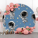 Allenjoy Blue Astronaut Galaxy Round Backdrop Birthday