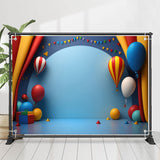 Allenjoy Blue Balloons Curtain 1St Birthday Backdrop Kits