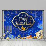 Allenjoy Blue Candlestick Gift Happy Hanukkah Day Backdrop