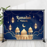 Allenjoy Blue Cloud Gold Lantern Palace Ramadan Backdrop