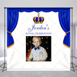 Allenjoy Blue Crown Royal Celebration Custom Photo Backdrop