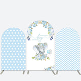 Allenjoy Blue Elephant Floral Boy Baby Shower Arch Backdrop Kit