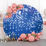 Allenjoy Blue Glitter Bokeh Simple Circle Birthday Backdrop