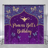 Allenjoy Blue Mandala Glitter Purple Custom Birthday Backdrop