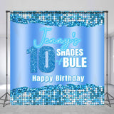 Allenjoy Blue Metal Texture Glitter Custom Birthday Backdrop