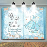 Allenjoy Blue Opening Book Cinderella Girl Birthday Backdrop