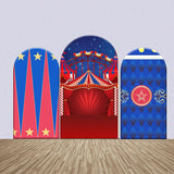 Allenjoy Blue Red Circus Night Rhombus Star Arch Backdrop Kit