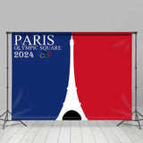 Allenjoy Blue Red Eiffel Tower Olympic 2024 Party Backdrop