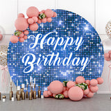 Allenjoy Blue Sequin Bokeh Sparkling Round Birthday Backdrop