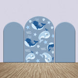 Allenjoy Blue Shells Stars Whales Birthday Arch Backdrop Kit