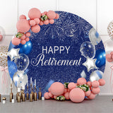 Allenjoy Blue Sky Balloon Sparkling Round Birthday Backdrop