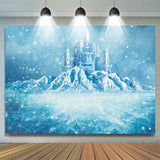 Allenjoy Blue Snowmountain With Castle Baby Shower Backdrop