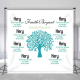 Allenjoy Blue Tree Family Reunion Personalized Party Backdrop