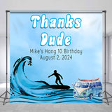 Allenjoy Blue Wave Bus Dude Personalized Birthday Backdrop