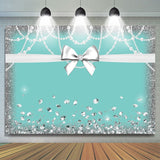 Allenjoy Blue White Bowknot Glitter Diamond Birthday Backdrop