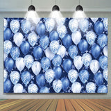 Allenjoy Blue White Glitter Balloon Star Birthday Backdrop