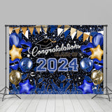 Allenjoy Blue Yellow Balloons Congrats 2023 Grad Backdrop