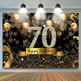 Allenjoy Bokeh Gold Glitter Diamond 70Th Birthday Backdrop