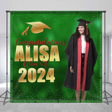 Allenjoy Bokeh Green Class 2024 Custom Graduation Backdrop