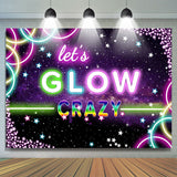 Allenjoy Bokeh Pueple Star Lets Glow Crazy Happy Birthday Backdrop