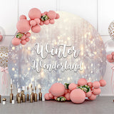 Allenjoy Bokeh Snowy Winter Wonderland Round Holiday Backdrop