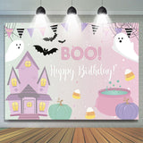 Allenjoy Boo Pink Halloween Themed Birthday Party Backdrop