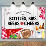 Allenjoy Bottles Bibs Beers Cheers Game Day Baby Shower Backdrop