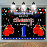 Allenjoy Boxing Champion Confetti Happy 1St Birthday Backdrop