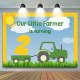 Allenjoy Boys 2Nd Birthday Backdrop Farmer Birthday Backdrop