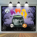 Allenjoy Brewing Purple Halloween Night Baby Shower Backdrop