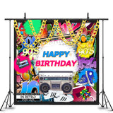 Allenjoy Bright And Shiny Retro Happy 90Th Birthday Backdrop