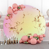 Allenjoy Bright Golden Abstract Textured Round Birthday Backdrop