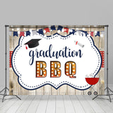 Allenjoy Bright Lights Graduation Bbq Wooden Party Backdrop