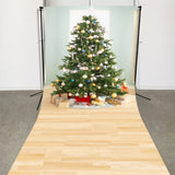 Allenjoy Bright Wood Bauble Christmas Tree Photo Backdrop